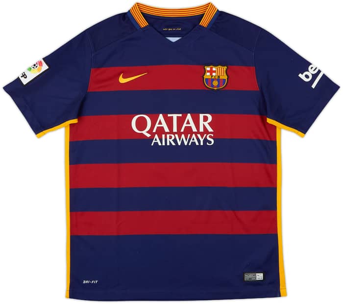 2015-16 Barcelona Home Shirt Neymar Jr #11 - 8/10 - (XL.Boys)