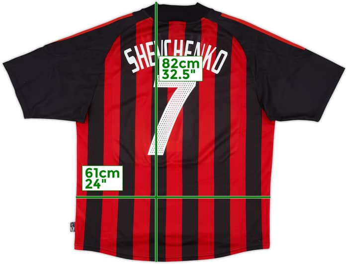 2002-03 AC Milan Home Shirt Shevchenko #7 - 6/10 - (XL)