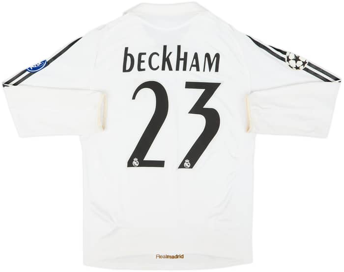 2005-06 Real Madrid Home L/S Shirt Beckham #23 - 4/10 - (S)