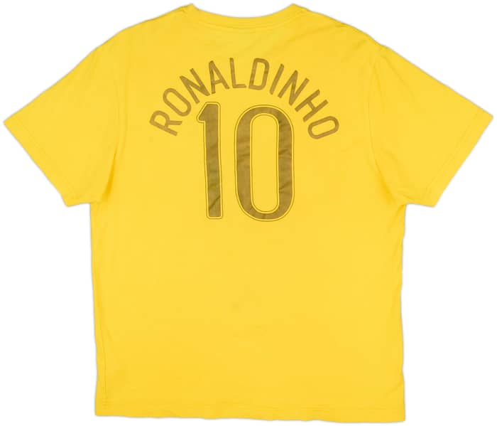 2006-07 Brazil Nike Graphic Tee Ronaldinho #10 - 6/10 - (L)