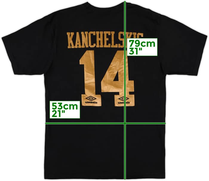 1994-96 Manchester United Umbro Graphic Tee Kanchelskis #14 - 8/10 - (L)