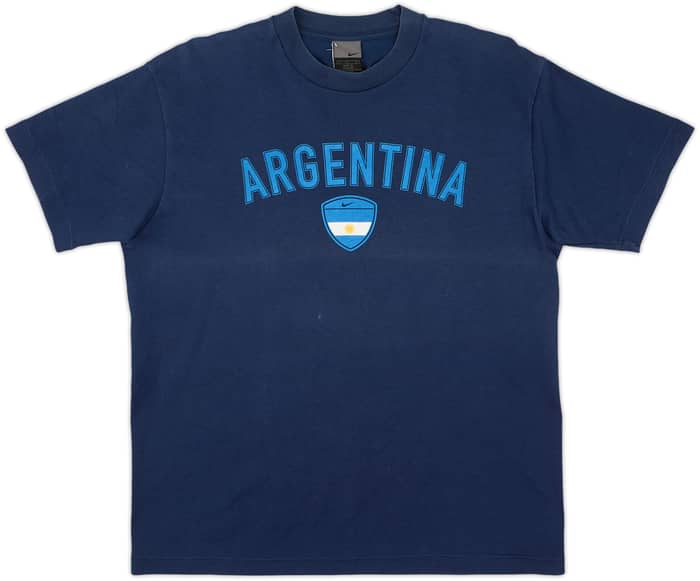 2001-02 Argentina Nike Cotton Tee Simeone #14 - 7/10 - (L)