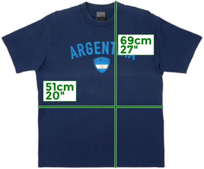 2001-02 Argentina Nike Cotton Tee Simeone #14 - 7/10 - (L)