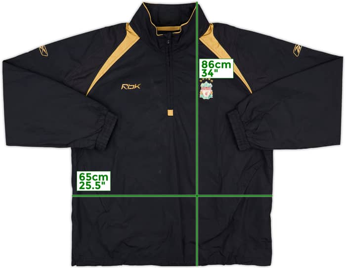 2005-06 Liverpool Reebok 1/4 Zip Hooded Rain Jacket - 7/10 - (XXL)