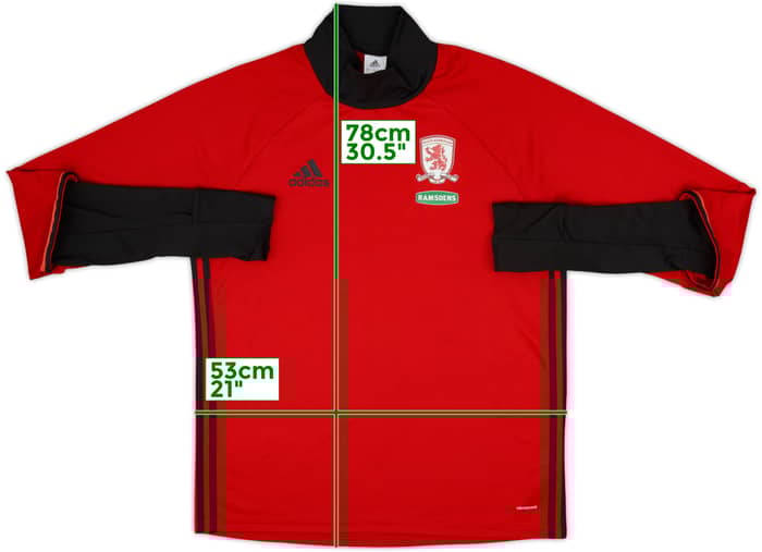 2016-17 Middlesbrough adidas Sweat Top - 9/10 - (L)