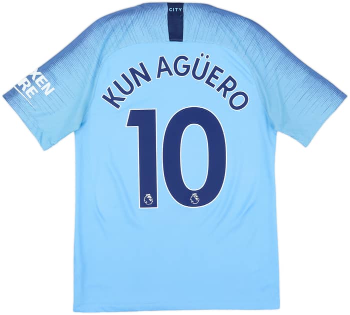 2018-19 Manchester City Home Shirt Kun Aguero #10 - 6/10 - (S)