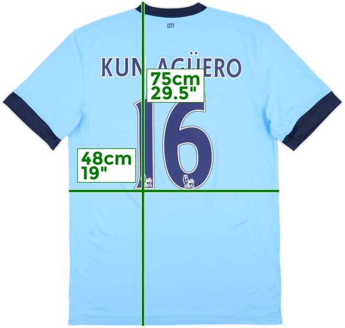 2014-15 Manchester City Home Shirt Kun Aguero #16 - 10/10 - (M)