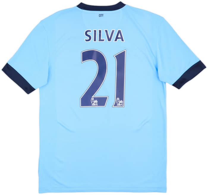2014-15 Manchester City Home Shirt Silva #21 - 8/10 - (M)