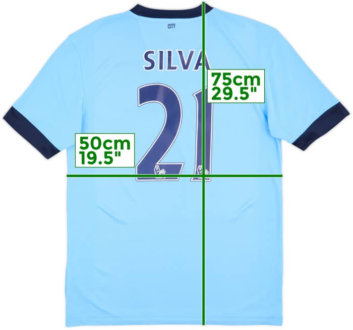 2014-15 Manchester City Home Shirt Silva #21 - 8/10 - (M)