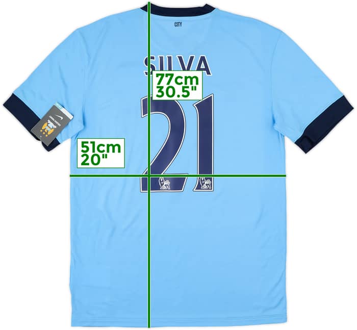 2014-15 Manchester City Home Shirt Silva #21 (M)