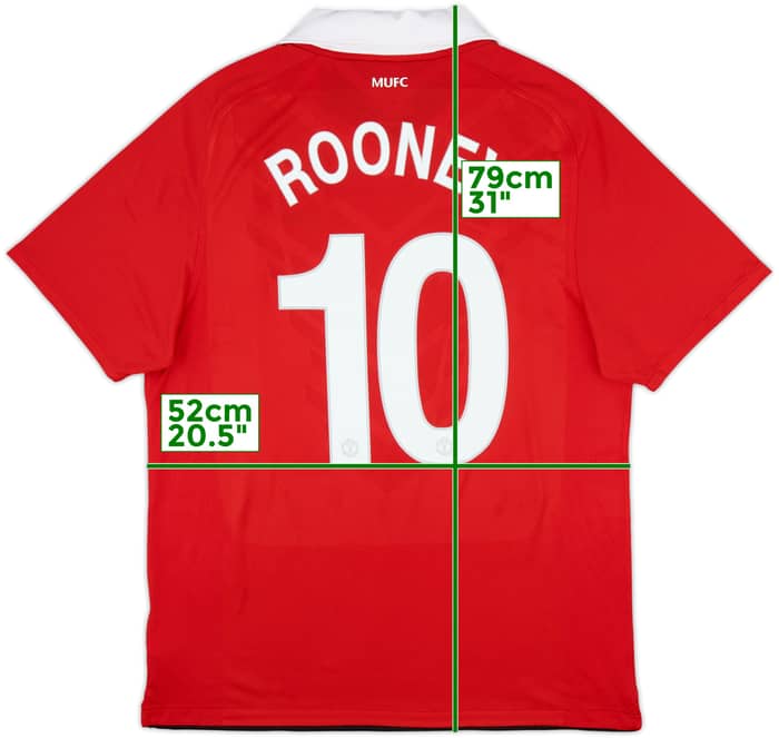 2010-11 Manchester United Home Shirt Rooney #10 - 5/10 - (L)