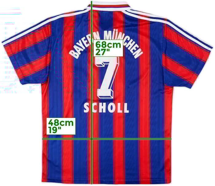 1995-97 Bayern Munich Home Shirt Scholl #7 - 8/10 - (M)