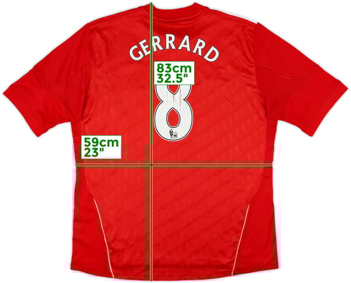 2010-12 Liverpool Home Shirt Gerrard #8 - 5/10 - (XL)