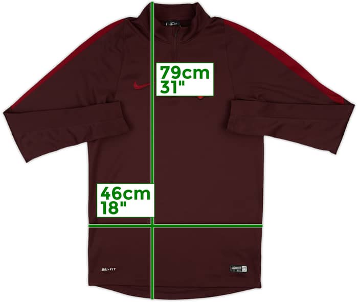 2015-16 Roma Nike 1/4 Zip Drill Top - 8/10 - (S)