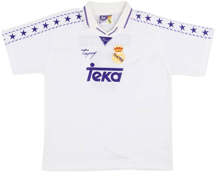 1996-97 Real Madrid Taquy Home Shirt Mijatovic #8 - 6/10 - (M.Boys)