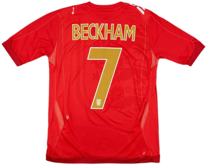 2006-08 England Away Shirt Beckham #7 - 6/10 - (XL.Boys)