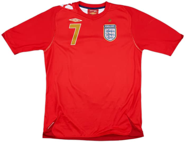 2006-08 England Away Shirt Beckham #7 - 6/10 - (XL.Boys)