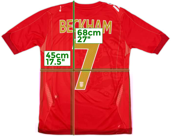 2006-08 England Away Shirt Beckham #7 - 6/10 - (XL.Boys)