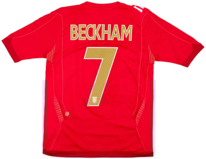 2006-08 England Away Shirt Beckham #7 - 6/10 - (XL.Boys)