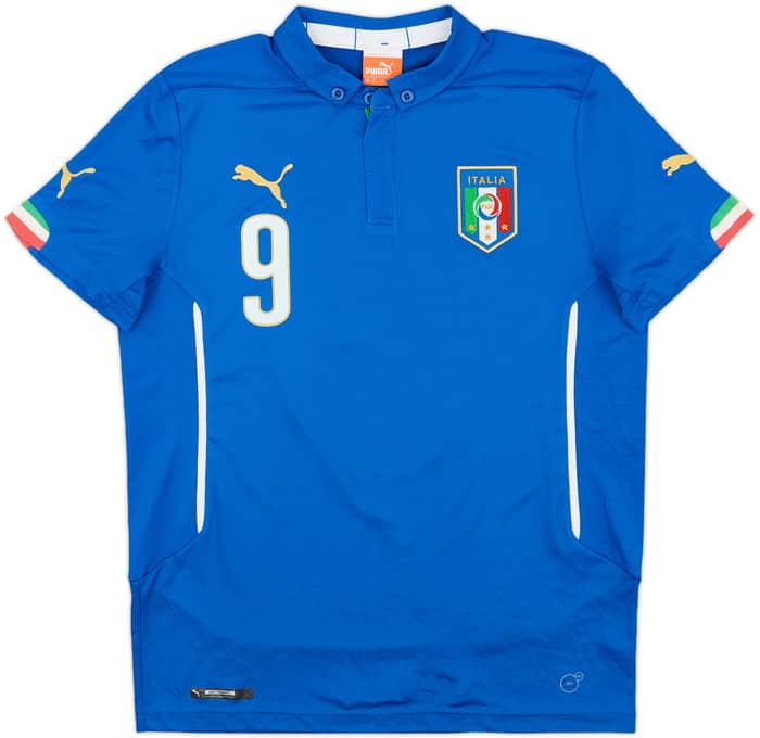 2014-15 Italy Home Shirt Balotelli #9 - 7/10 - (L.Boys)