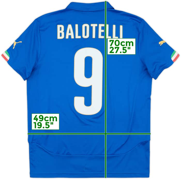 2014-15 Italy Home Shirt Balotelli #9 - 7/10 - (L.Boys)