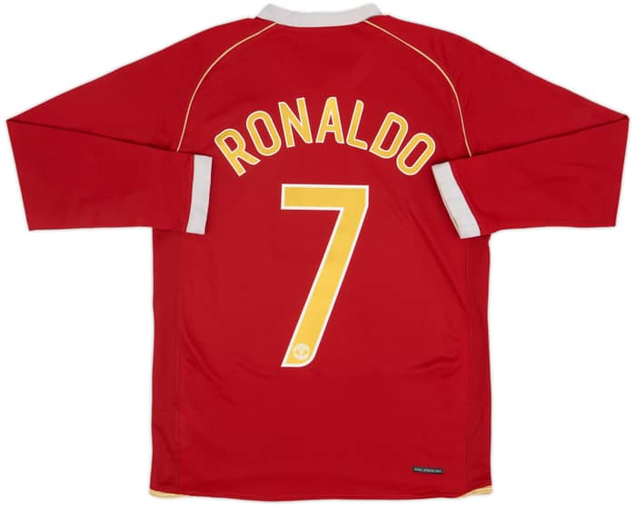 2006-07 Manchester United Home L/S Shirt Ronaldo #7 - 6/10 - (S)