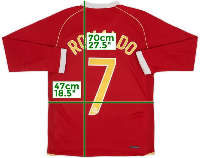 2006-07 Manchester United Home L/S Shirt Ronaldo #7 - 6/10 - (S)