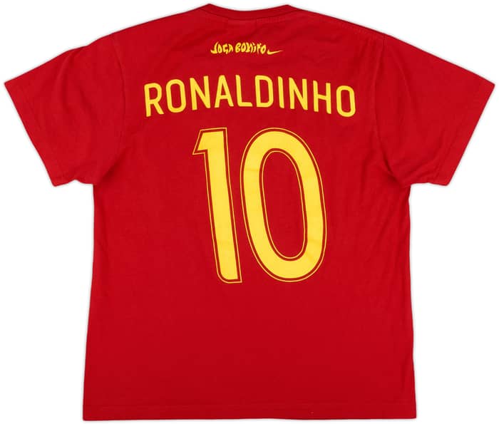 2000s Barcelona Nike Cotton Tee Ronaldinho #10 - 7/10 - (M)