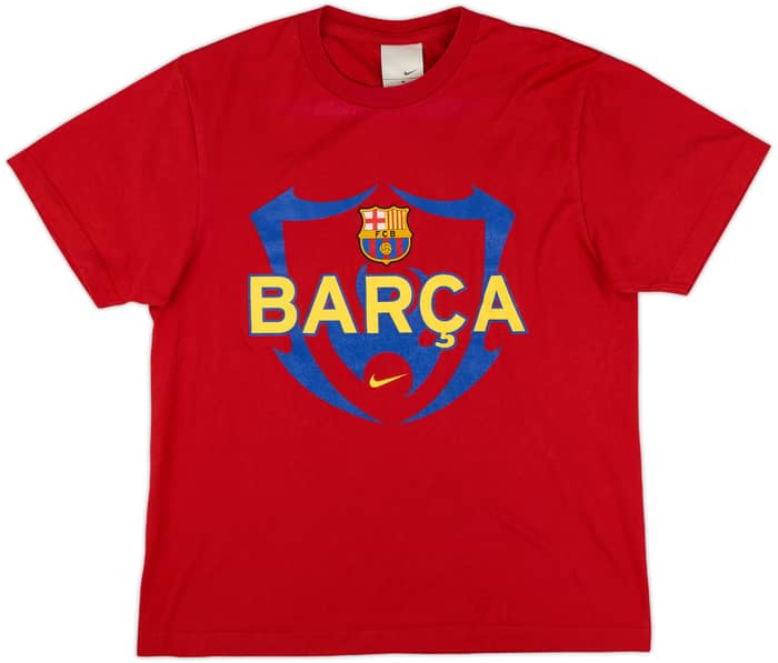 2000s Barcelona Nike Cotton Tee Ronaldinho #10 - 7/10 - (M)