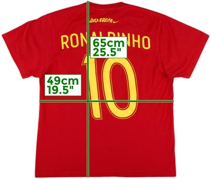 2000s Barcelona Nike Cotton Tee Ronaldinho #10 - 7/10 - (M)