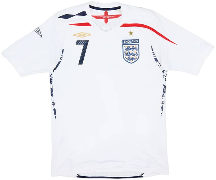 2007-09 England Home Shirt Beckham #7 - 6/10 - (S)