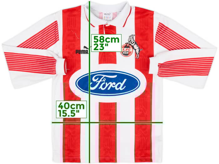 1995-96 FC Koln Home L/S Shirt - 7/10 - (XL.Boys)
