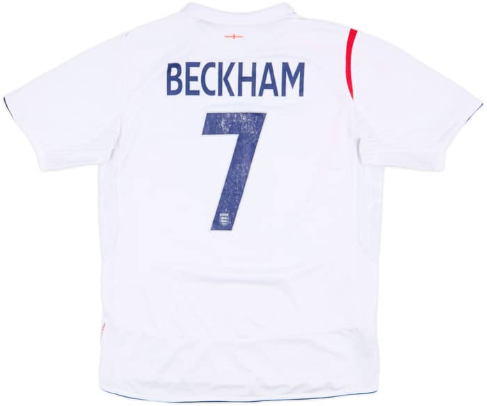 2005-07 England Home Shirt Beckham #7 - 5/10 - (L)