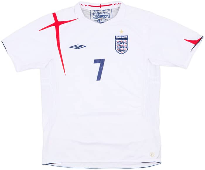 2005-07 England Home Shirt Beckham #7 - 5/10 - (L)