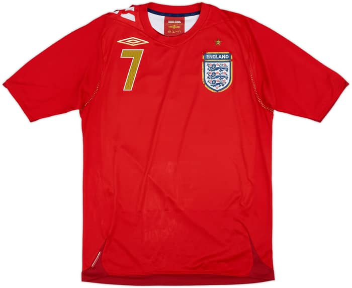 2006-08 England Away Shirt Beckham #7 - 5/10 - (S)