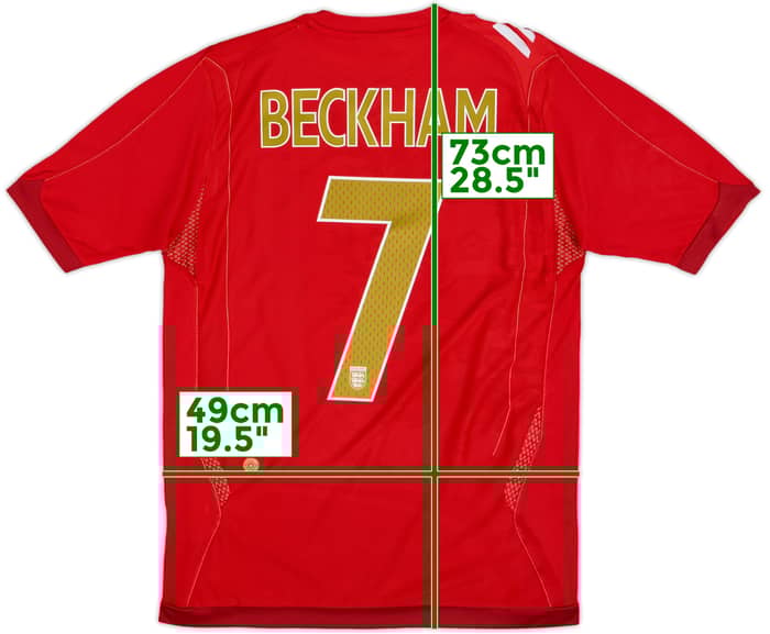 2006-08 England Away Shirt Beckham #7 - 5/10 - (S)