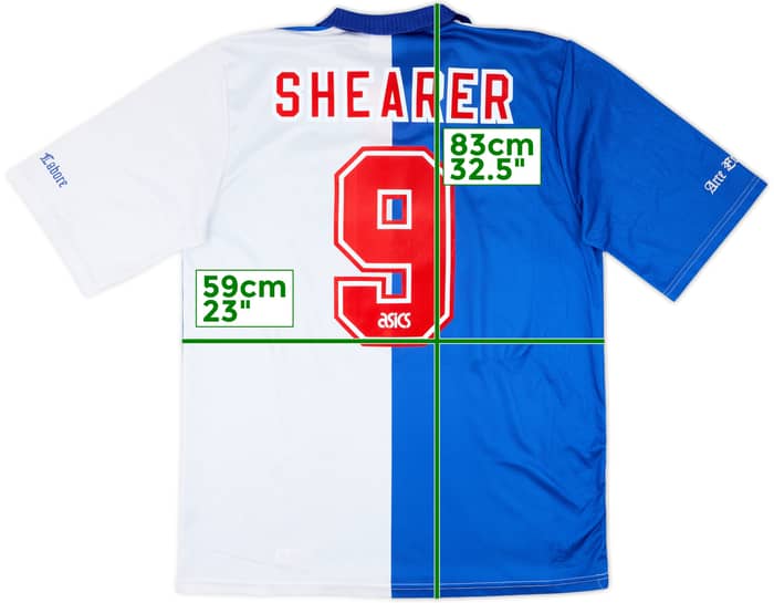 1995-96 Blackburn Home Shirt Shearer #9 - 8/10 - (XL)