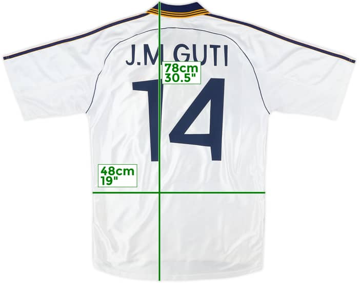 1998-00 Real Madrid Home Shirt J.M.Guti #14 - 8/10 - (L)