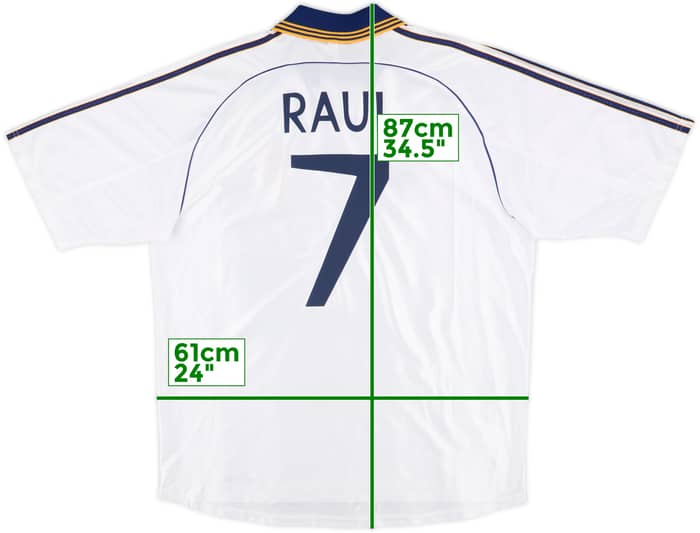 1998-00 Real Madrid Home Shirt Raul #7 - 8/10 - (XL)