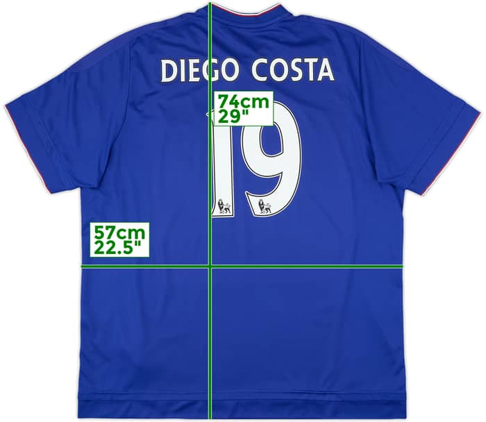 2015-16 Chelsea Home Shirt Diego Costa #19 - 7/10 - (XXL)