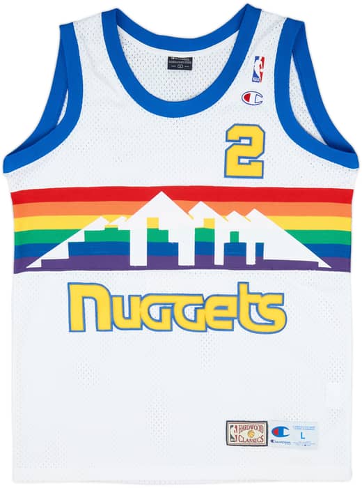 1987-88 Denver Nuggets English #2 Champion Hardwood Classics Home Jersey - 9/10 - (L)