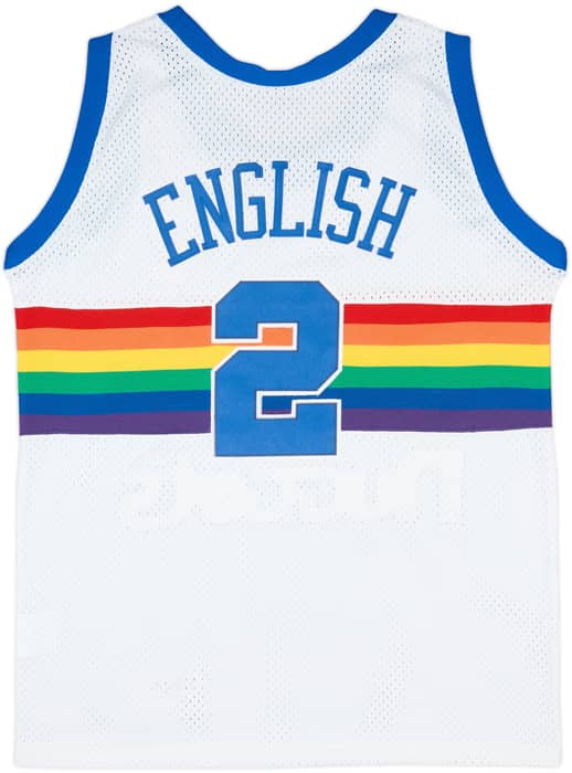 1987-88 Denver Nuggets English #2 Champion Hardwood Classics Home Jersey - 9/10 - (L)