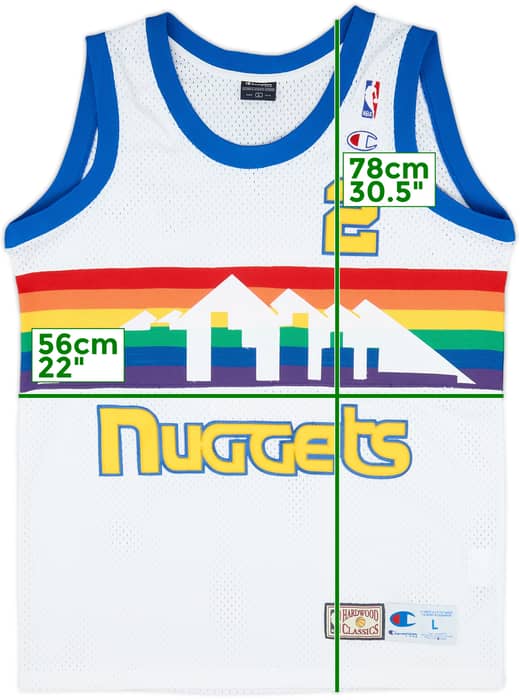 1987-88 Denver Nuggets English #2 Champion Hardwood Classics Home Jersey - 9/10 - (L)