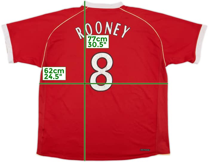 2006-07 Manchester United Home Shirt Rooney #8 - 5/10 - (XL)