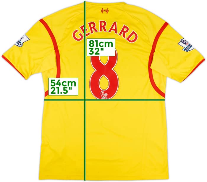 2014-15 Liverpool Away Shirt Gerrard #8 - 4/10 - (XL)