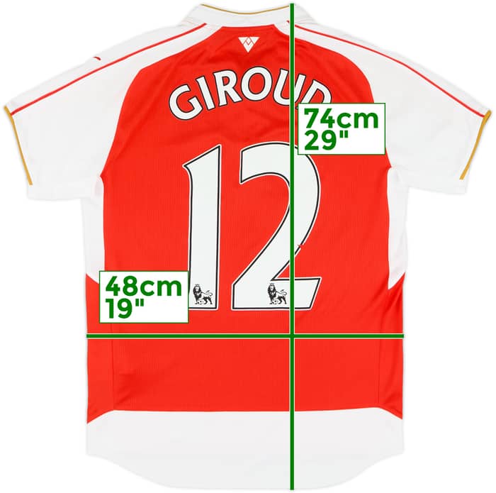 2015-16 Arsenal Home Shirt Giroud #12 - 4/10 - (S)