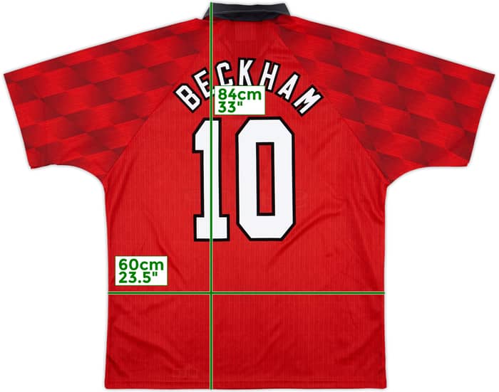 1996-98 Manchester United Home Shirt Beckham #10 - 10/10 - (XL)