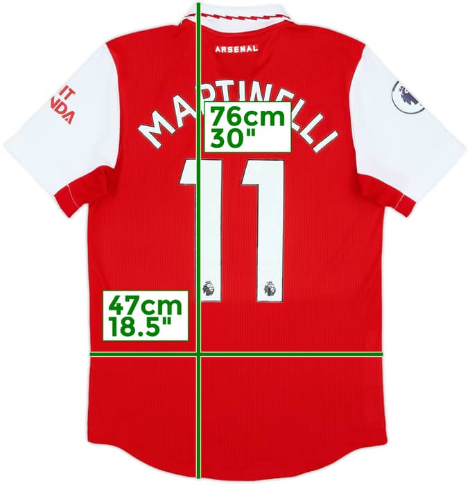 2022-23 Arsenal Authentic Home Shirt Martinelli #11 - 10/10 - (S)