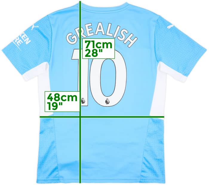 2021-22 Manchester City Home Shirt Grealish #10 - 8/10 - (M)