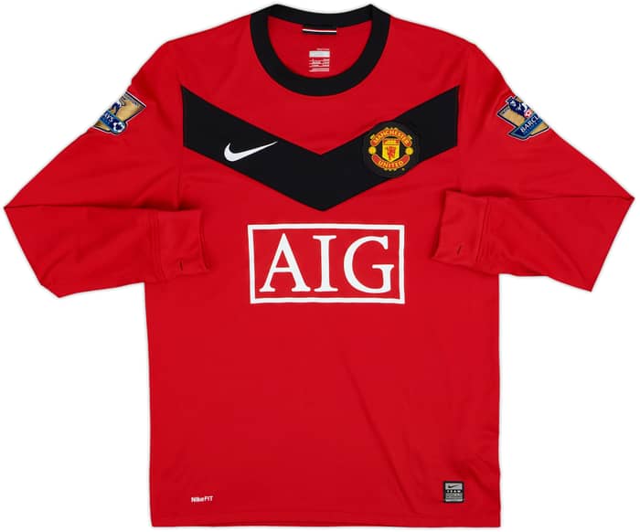 2009-10 Manchester United Home L/S Shirt Anderson #8 - 8/10 - (S)